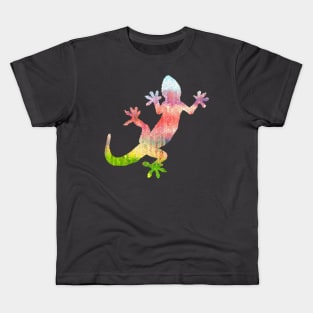 Rainbow Mosaic Lizard Kids T-Shirt